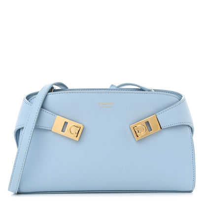 Salvatore Ferragamo Calfskin Mini Hug Crossbody Bag Sky Blue 1 of 9