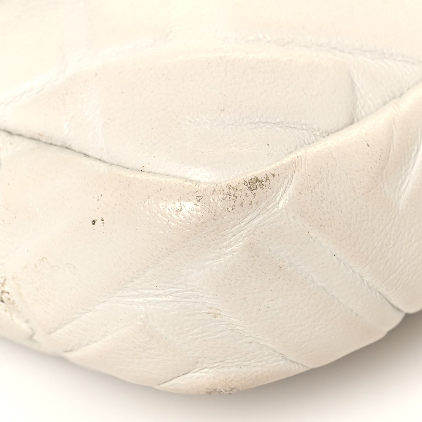 Nappa FF 1974 Embossed Mini Baguette White