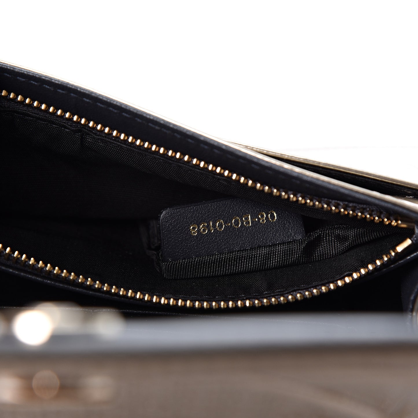 Metallic Patent Micro-Cannage Diorama Wallet on Chain Pouch Gold