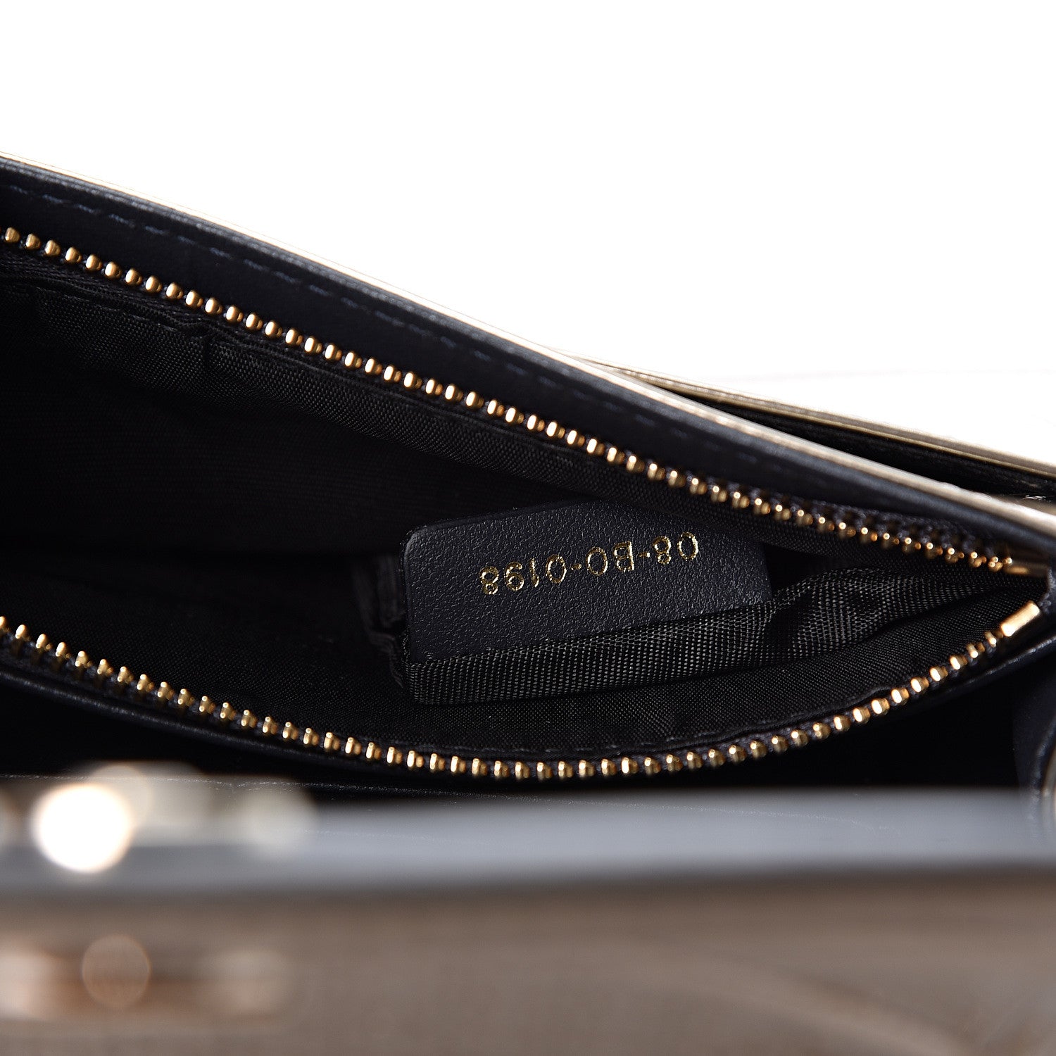 Christian Dior Metallic Patent Micro-Cannage Diorama Wallet on Chain Pouch Gold 5 of 10