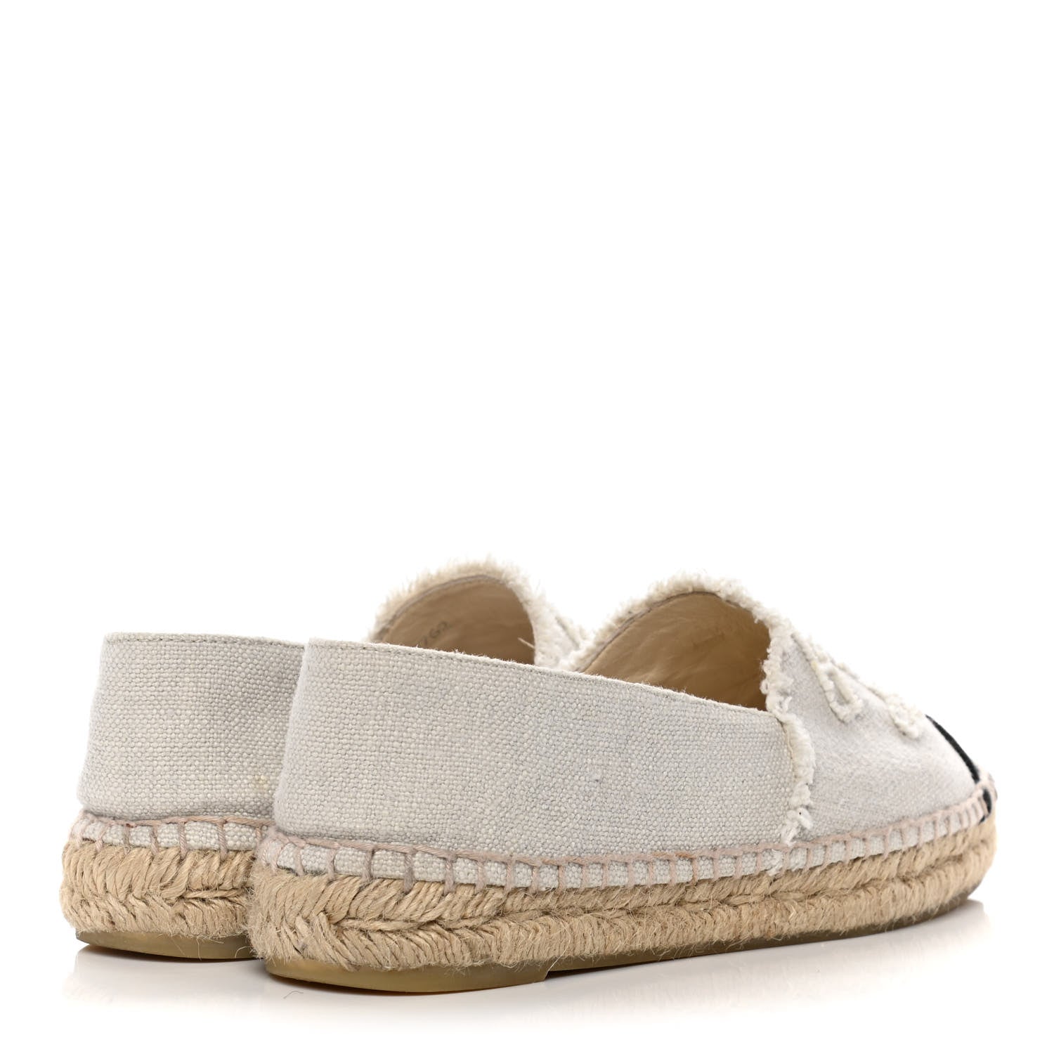 Chanel Linen CC Espadrilles 41 Beige Black 4 of 18