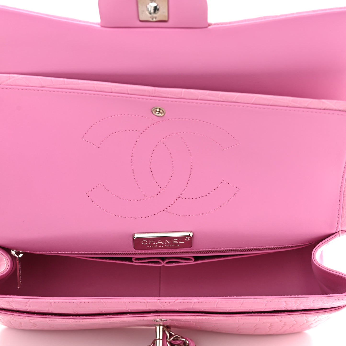 Alligator Jumbo Double Flap Pink