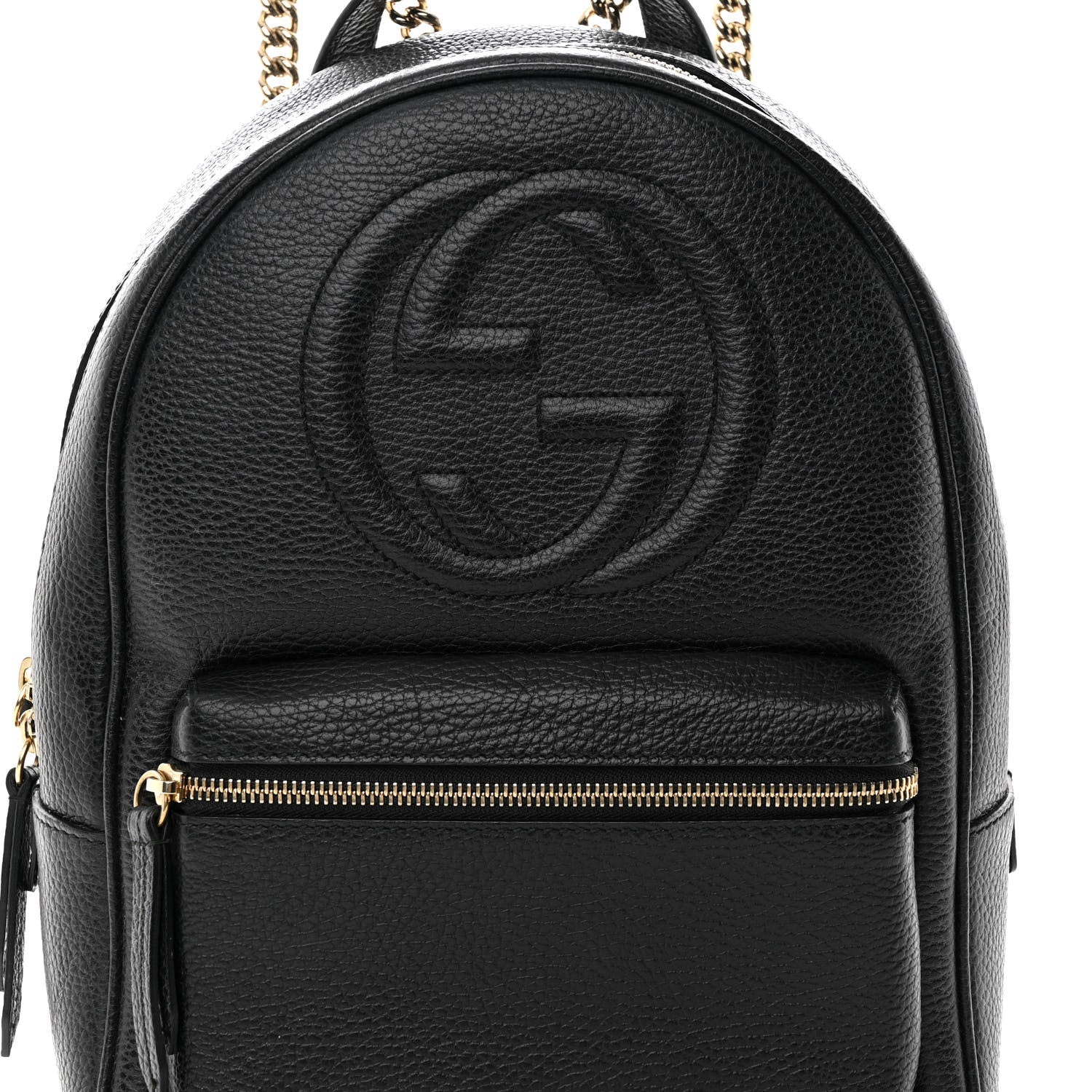 Gucci Pebbled Calfskin Soho Chain Backpack Black 8 of 14