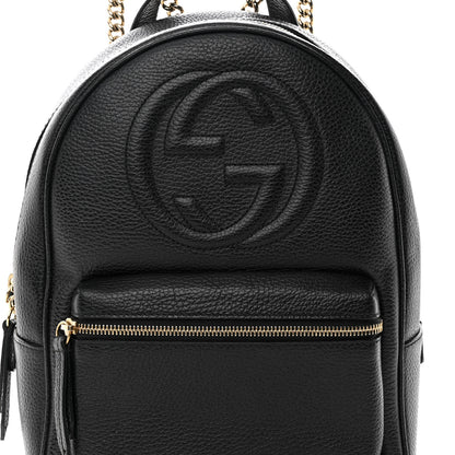 Gucci Pebbled Calfskin Soho Chain Backpack Black 8 of 14