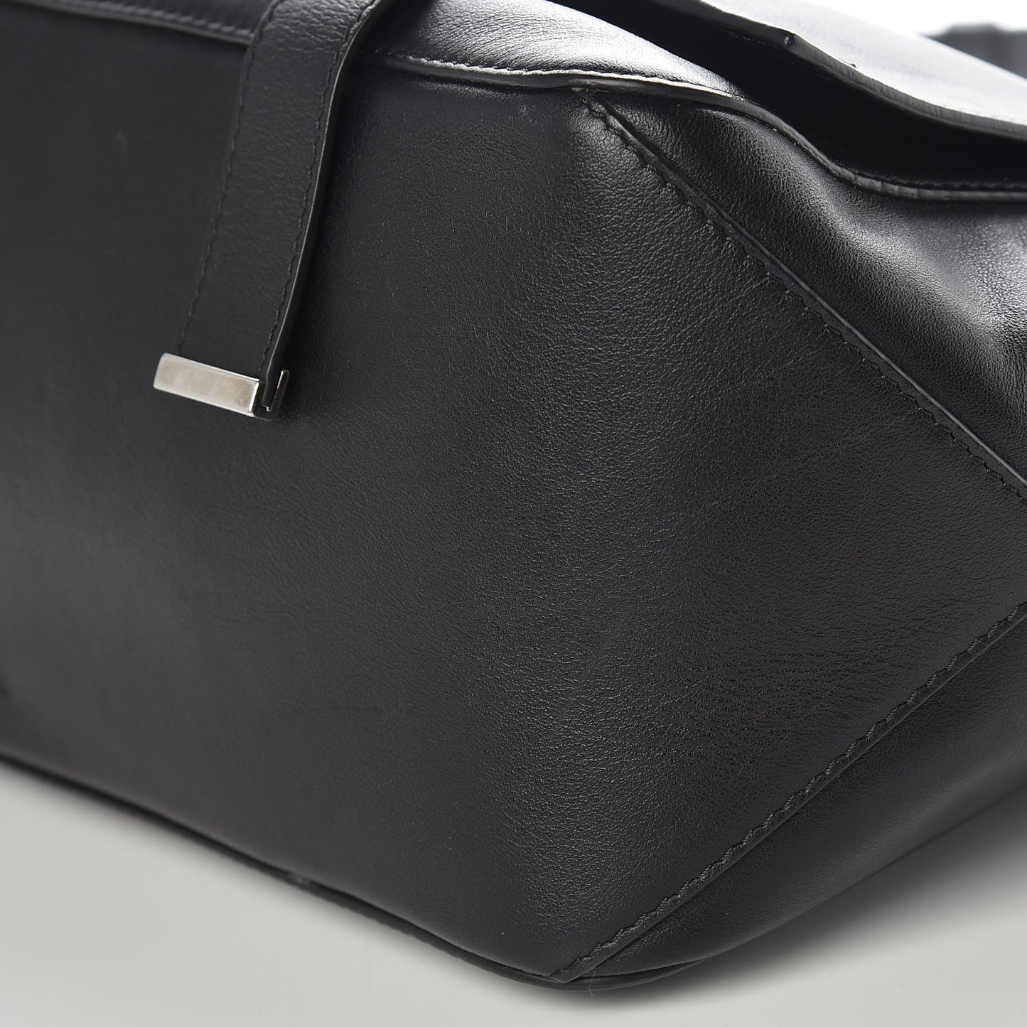 Calfskin Double Sided PS Courier Bag Black