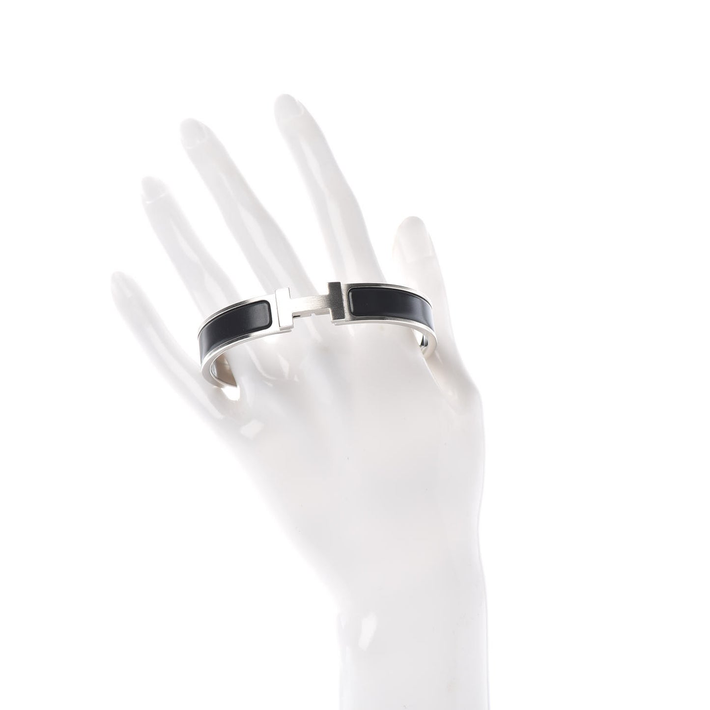 Matte Enamel Narrow Clic Clac HH Bracelet GM Black