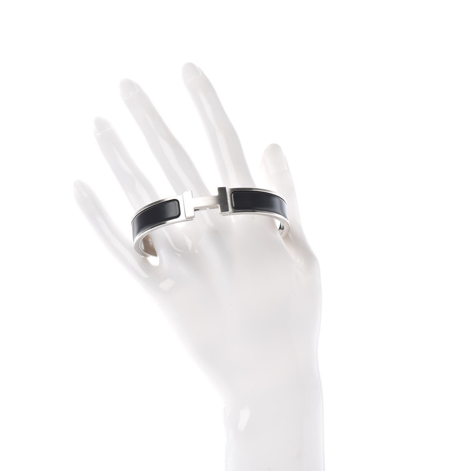 Hermes Matte Enamel Narrow Clic Clac HH Bracelet GM Black 2 of 4