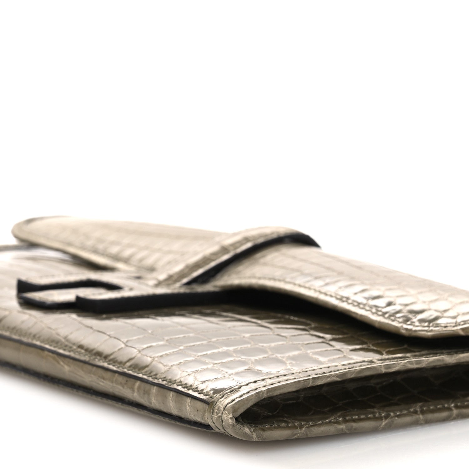 Hermes Shiny Niloticus Crocodile Jige Elan 29 Clutch Gris Tourterelle 10 of 13
