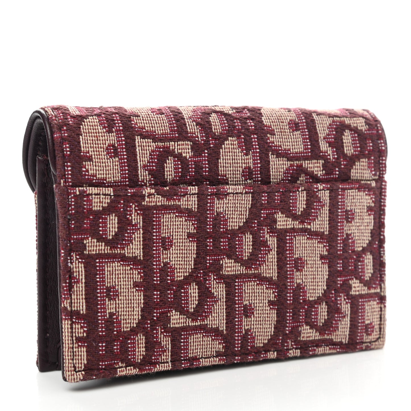 Oblique Saddle Card Holder Bordeaux