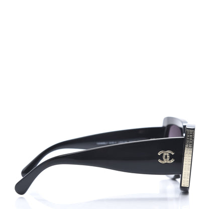 Chanel Acetate Rectangle Sunglasses 5435 Black 3 of 8