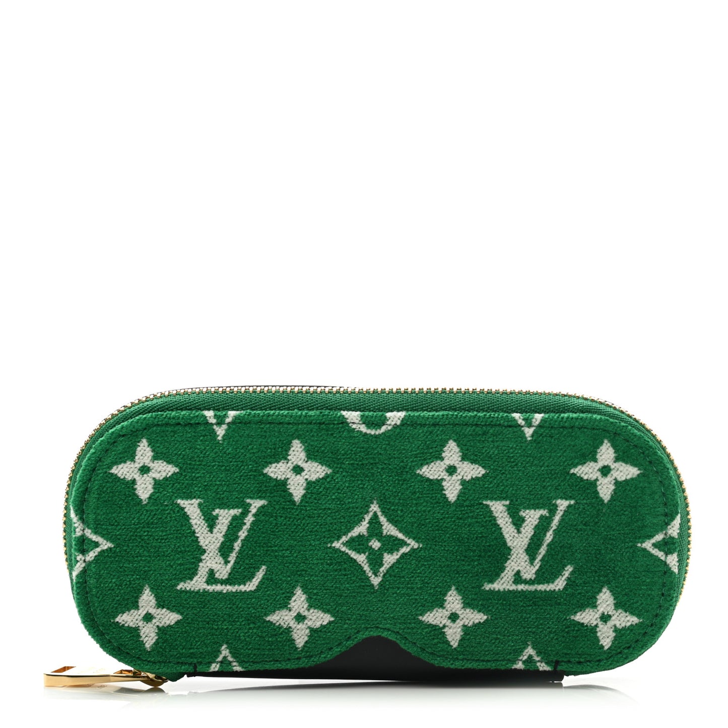 Jacquard Velvet Monogram LV Match Sunglasses Case GM Vert