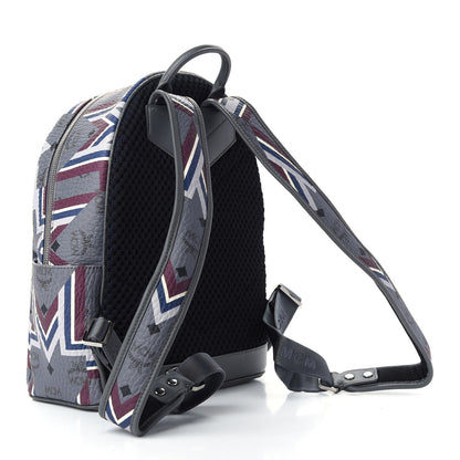MCM Visetos Chevron Stripe Small Backpack Phantom Grey Multicolor 3 of 9