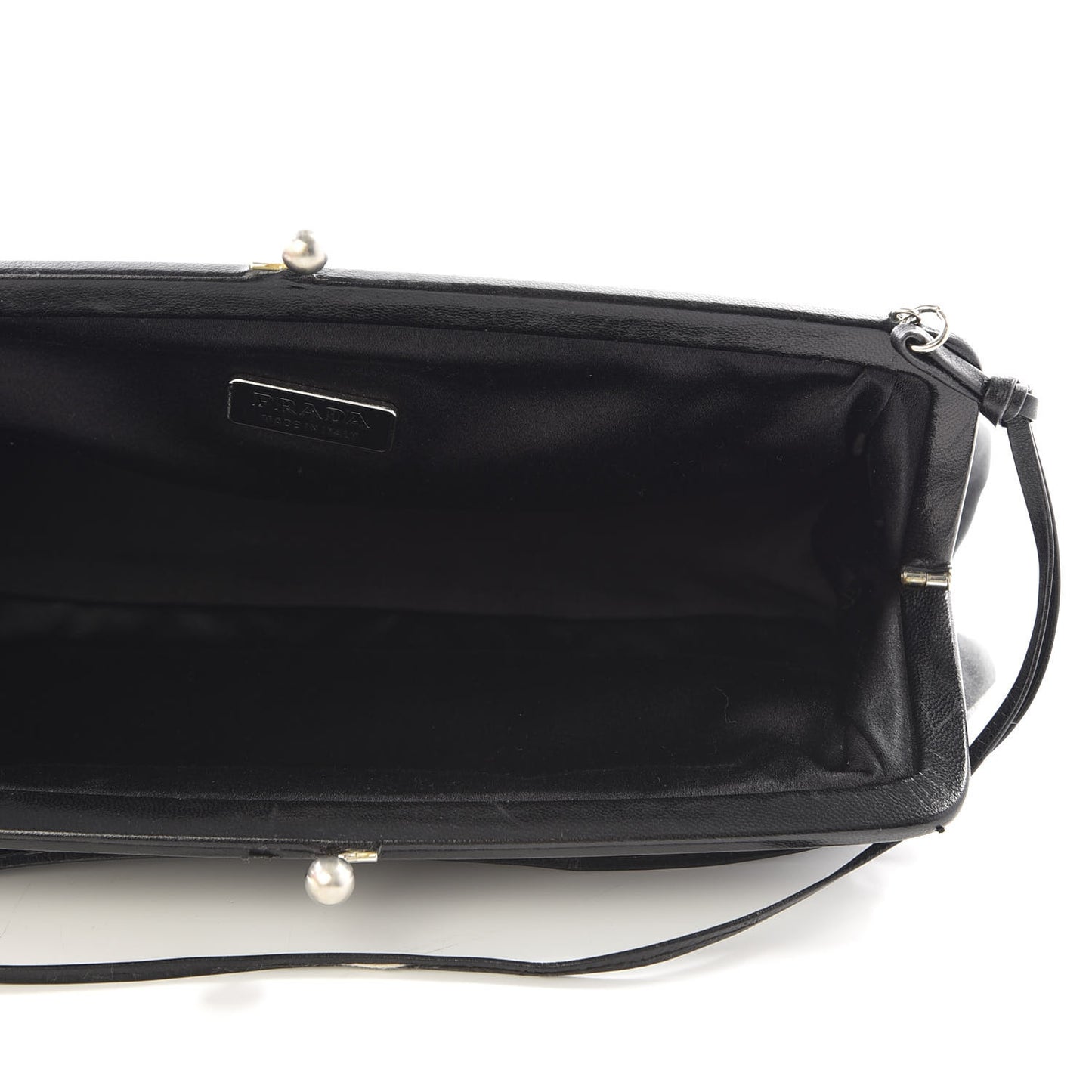 Tessuto Nylon Kisslock Shoulder Bag Black
