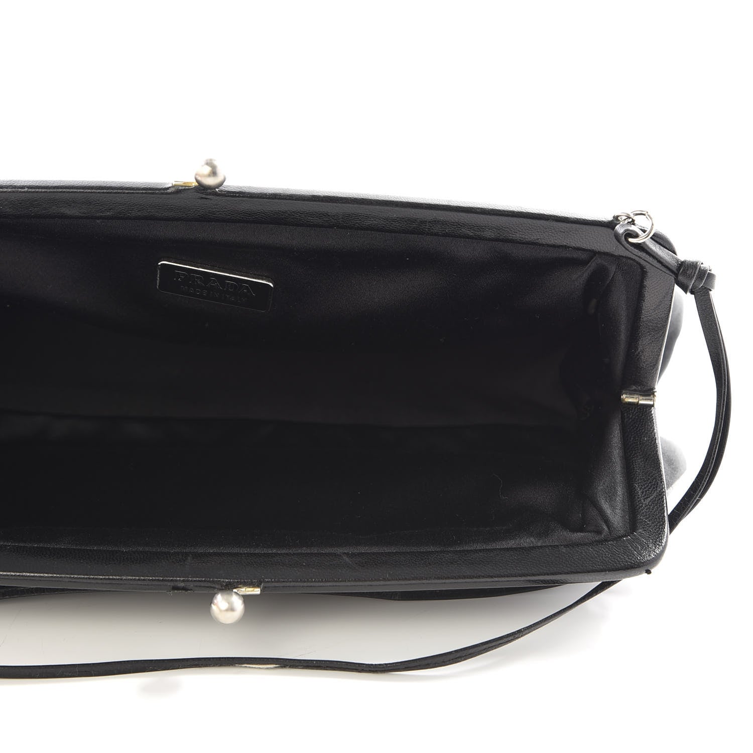 Prada Tessuto Nylon Kisslock Shoulder Bag Black 4 of 9