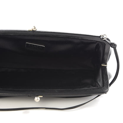Prada Tessuto Nylon Kisslock Shoulder Bag Black 4 of 9