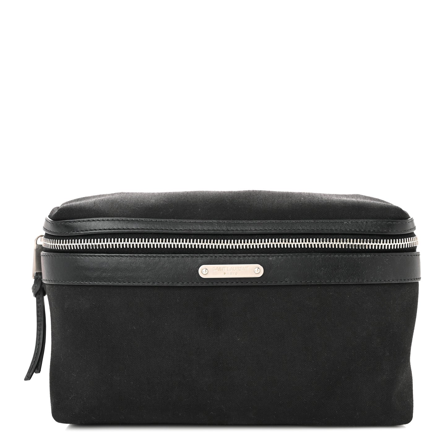 Canvas Calfskin City Belt Bag Black