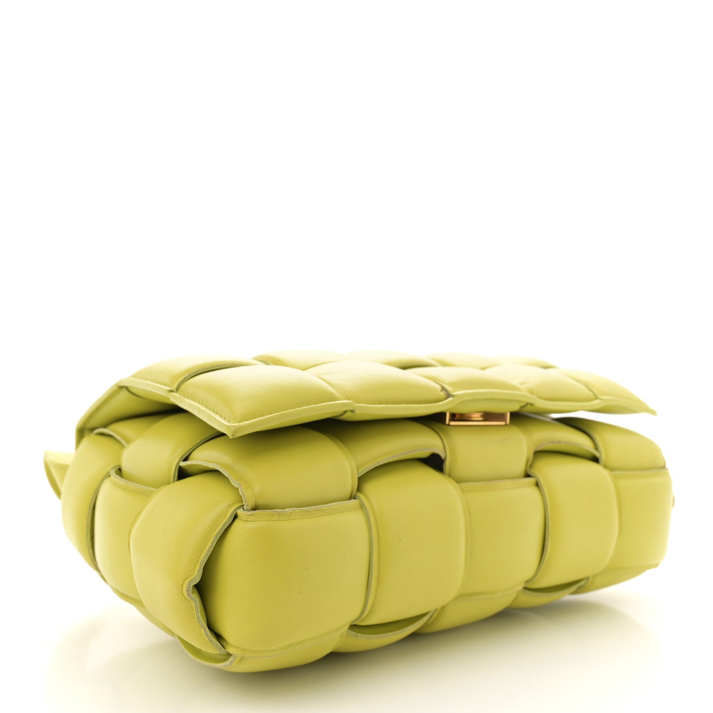 Nappa Maxi Intreccio Padded Cassette Crossbody Bag Kiwi