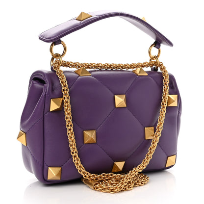 Valentino Garavani Nappa Medium Roman Stud Shoulder Bag Indian Violet 3 of 9