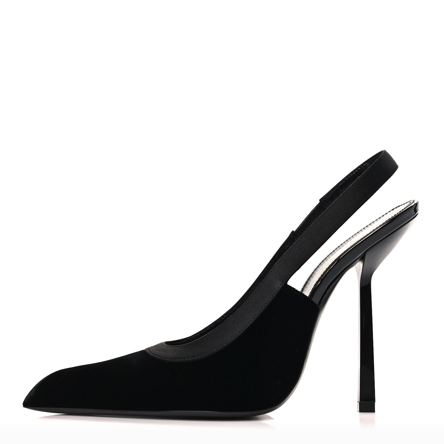 Saint Laurent Velluto Master Raso Regale Victoire 115 Slingback Pumps 38.5 1 of 10