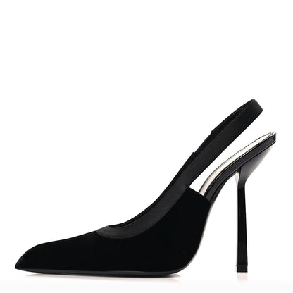 Saint Laurent Velluto Master Raso Regale Victoire 115 Slingback Pumps 38.5 1 of 10
