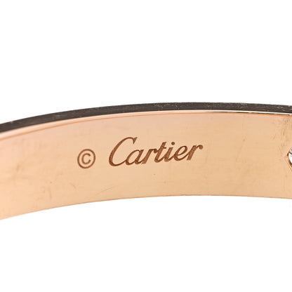 Cartier 18K Pink Gold 4 Diamond LOVE Bracelet 17 3 of 8