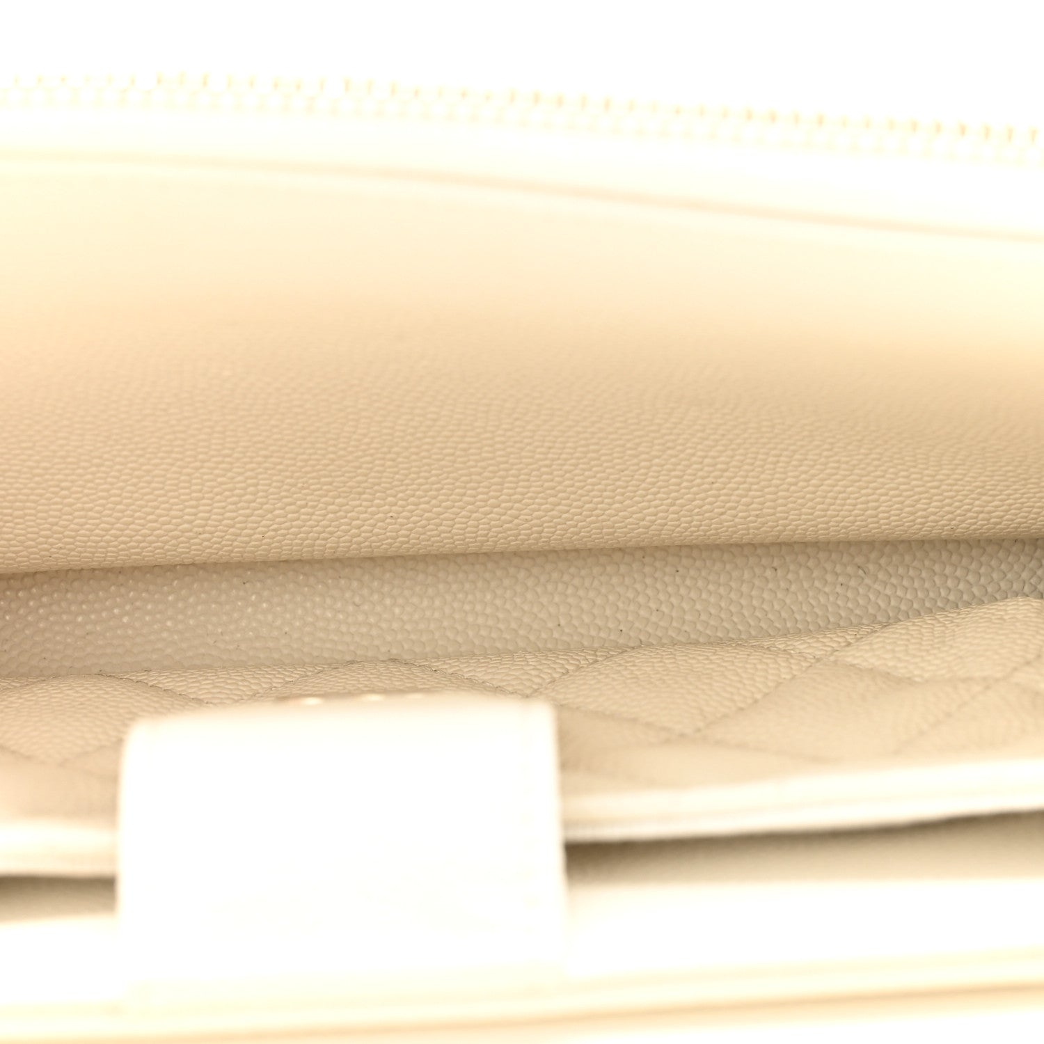 Chanel Caviar Quilted Phone Holder Wallet on Removable Chain White 6 of 13