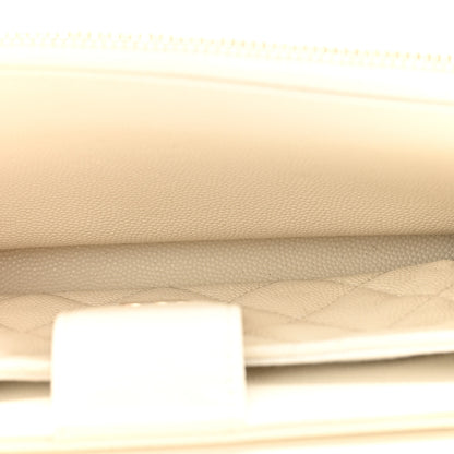 Chanel Caviar Quilted Phone Holder Wallet on Removable Chain White 6 of 13