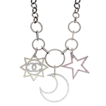 Chanel Ruthenium Crystal CC Star Moon Star Necklace 1 of 7
