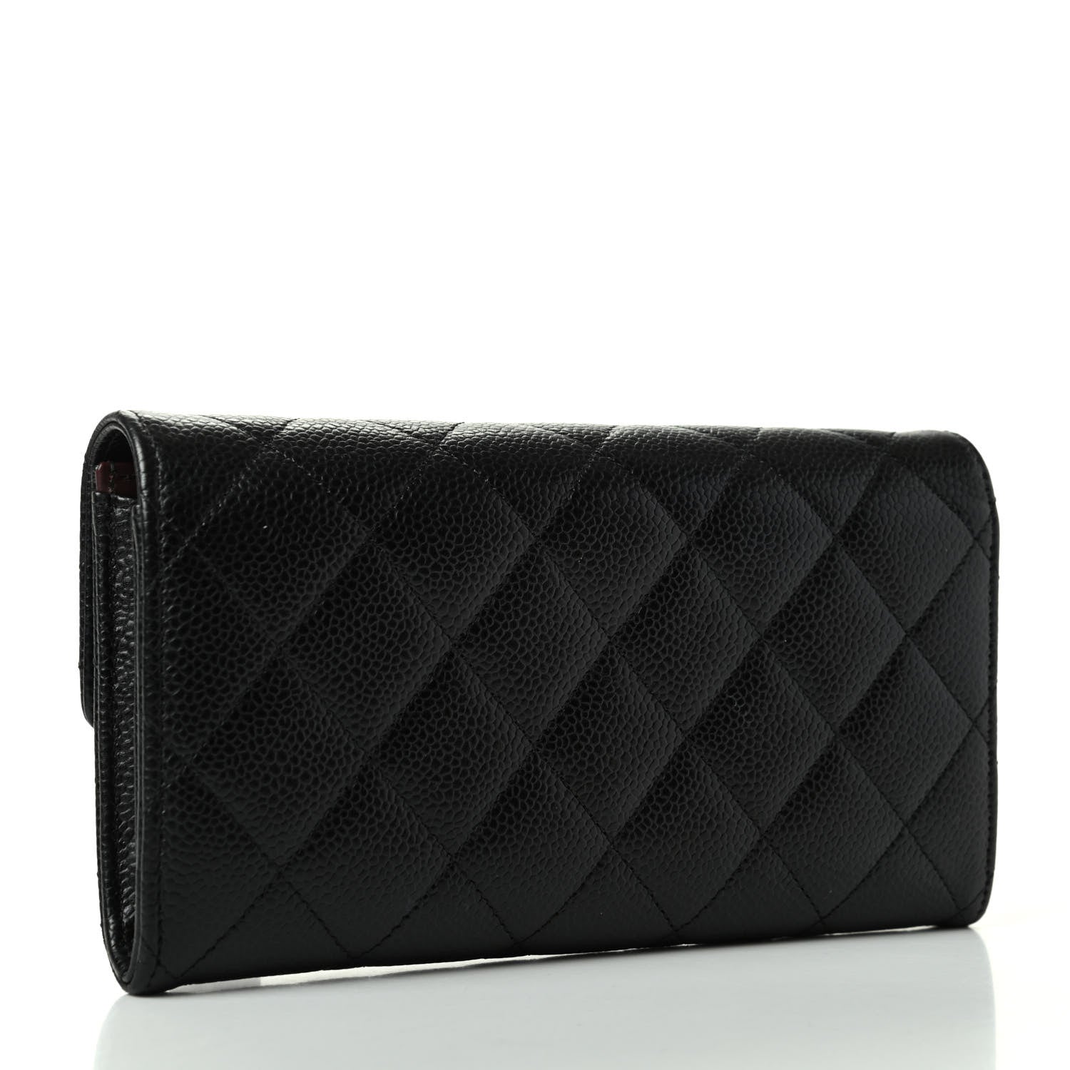 Chanel Caviar Quilted Large Gusset Flap Wallet Black 3 of 7