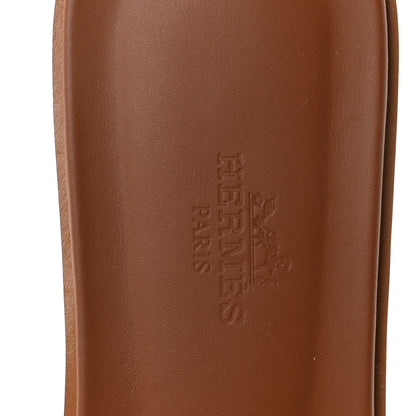 Hermes Box Calfskin Oran Sandals 38 Gold 8 of 10