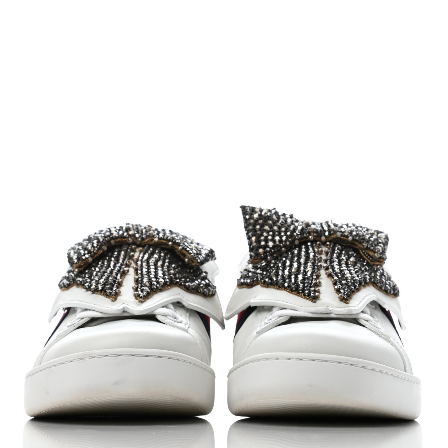 Calfskin Ayers Web Womens Ace Bow Lace Sneakers 38.5 White