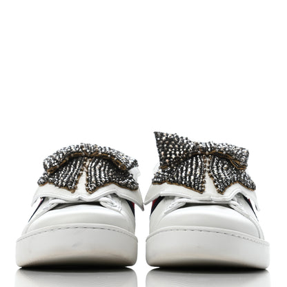 Gucci Calfskin Ayers Web Womens Ace Bow Lace Sneakers 38.5 White 2 of 8