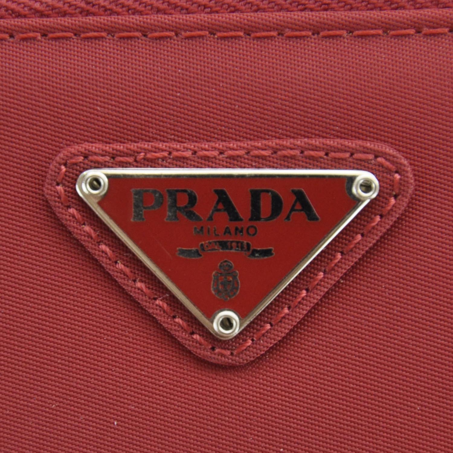 Prada Tessuto Nylon Zip Around Wallet Red 7 of 9