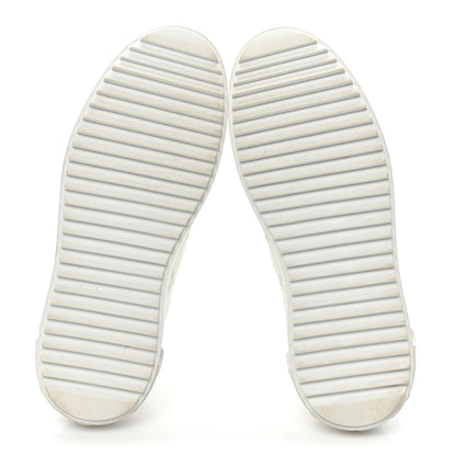 Louis Vuitton Lambskin Embossed Monogram Time Out Sneakers 37.5 White 6 of 10