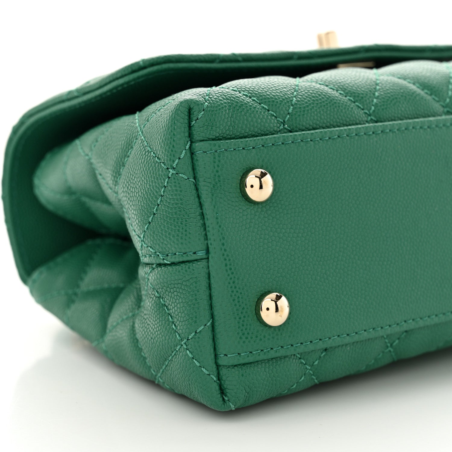 Chanel Caviar Quilted Mini Coco Handle Flap Green 8 of 9