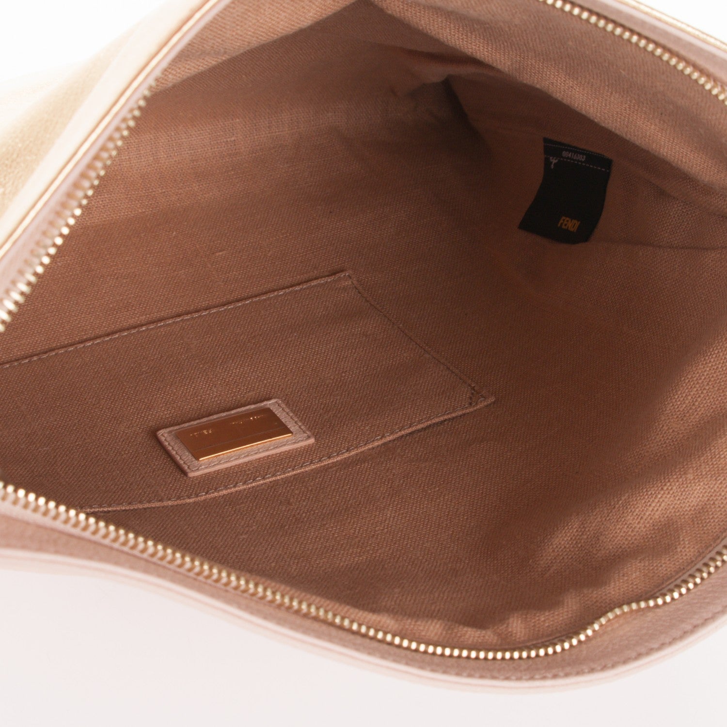 Fendi Vitello Chameleon Foldover Clutch Milk Gold Sand 7 of 9