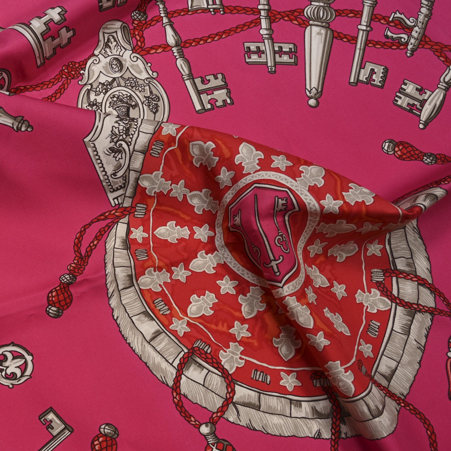 Hermes Silk Les Cles Scarf 90 1665499 – FASHIONPHILE