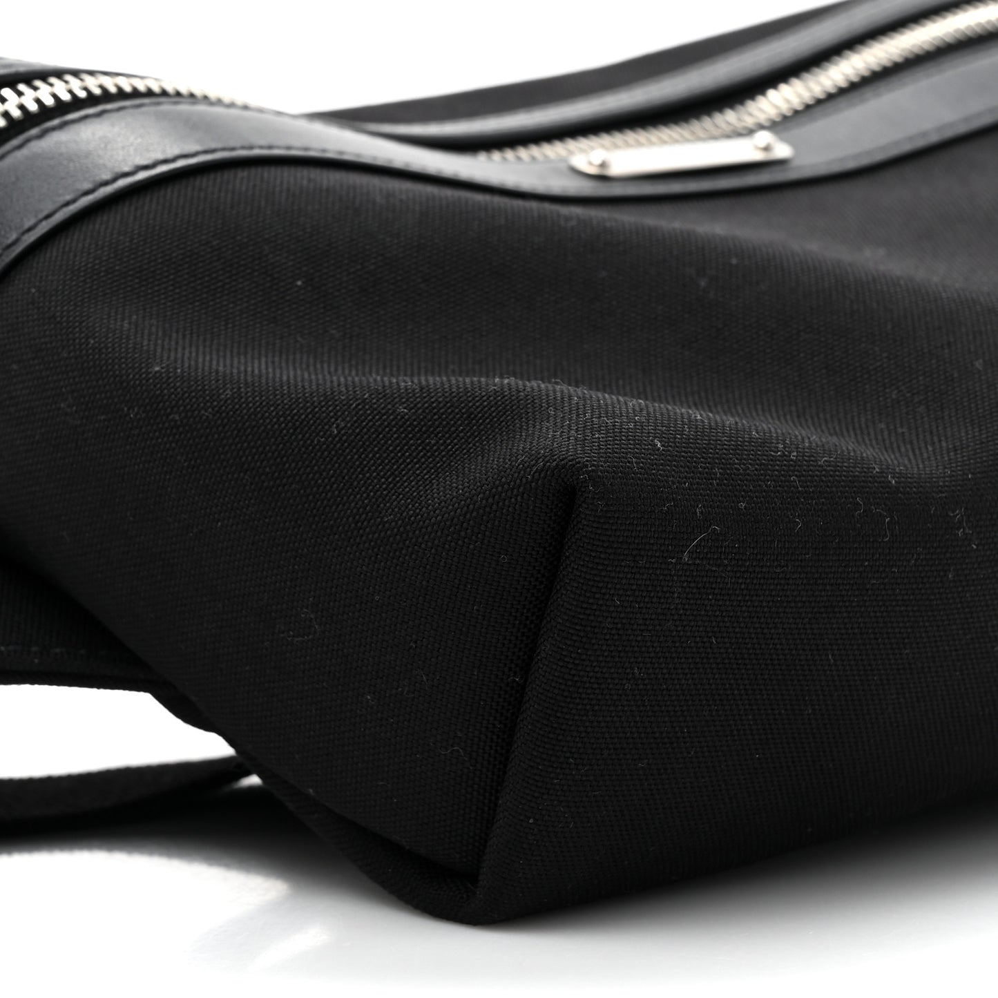 Canvas Calfskin City Belt Bag Black