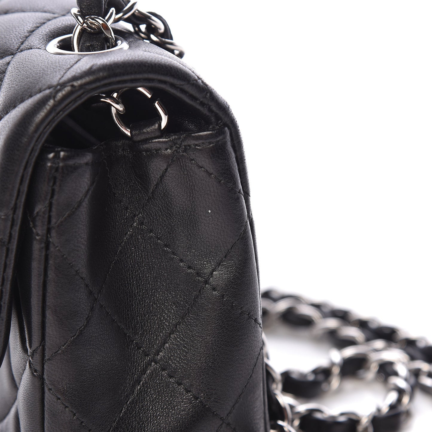 Lambskin Quilted Mini Rectangular Flap Black