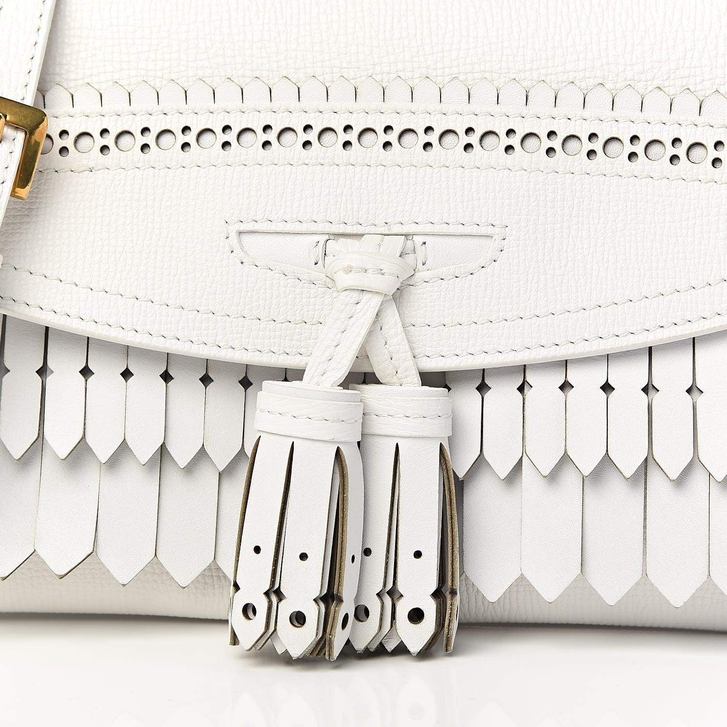 Burberry Grainy Calfskin Broguing Tassel Small Macken Crossbody Bag Chalk White 11 of 11