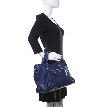 Balenciaga Chevre Gold Metallic Edge Hardware City Bleu Roi 3 of 11