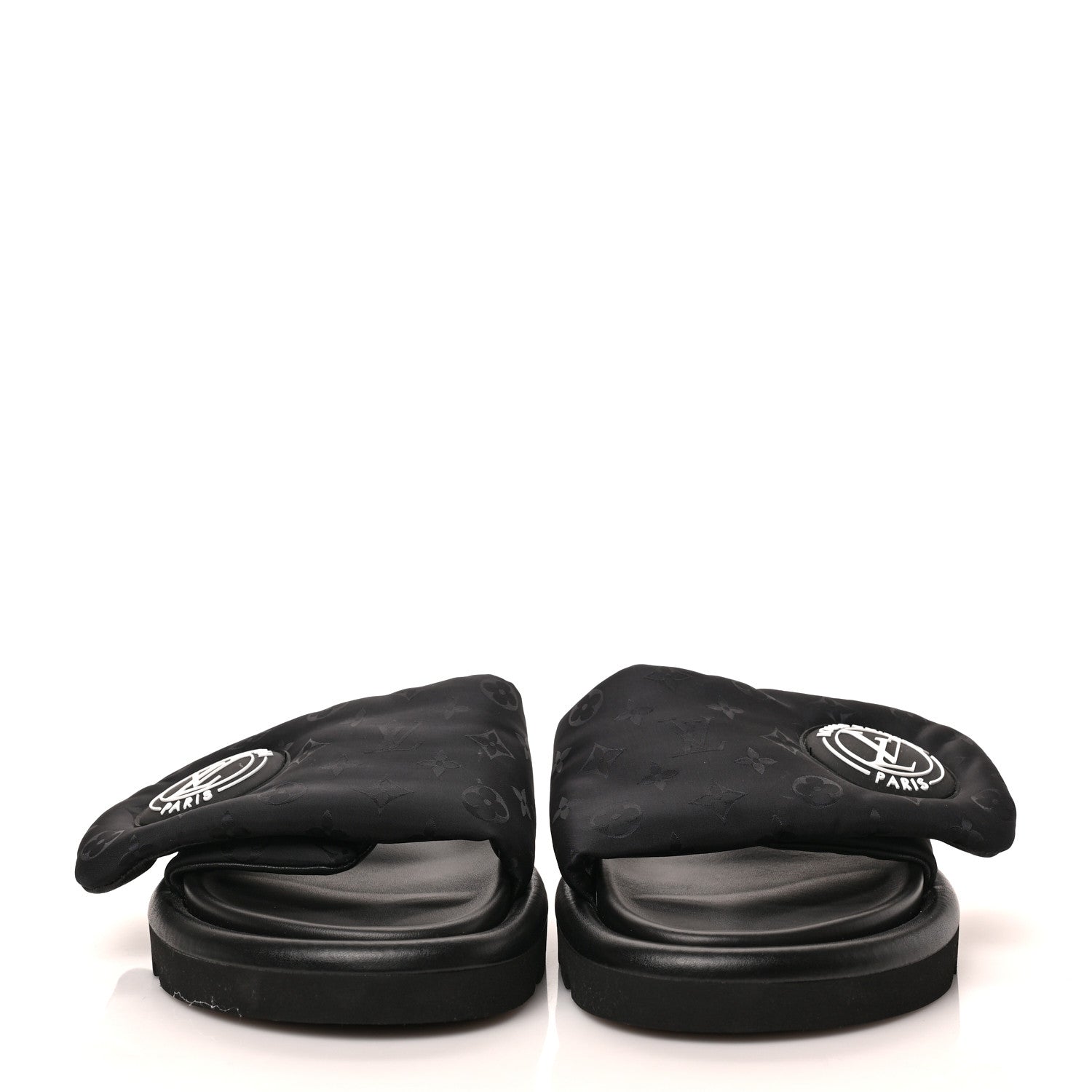Louis Vuitton Nylon Monogram Womens Pool Pillow Comfort Mules 39 Black 3 of 16
