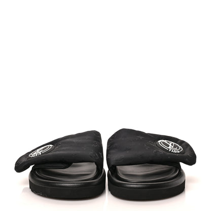 Louis Vuitton Nylon Monogram Womens Pool Pillow Comfort Mules 39 Black 3 of 16