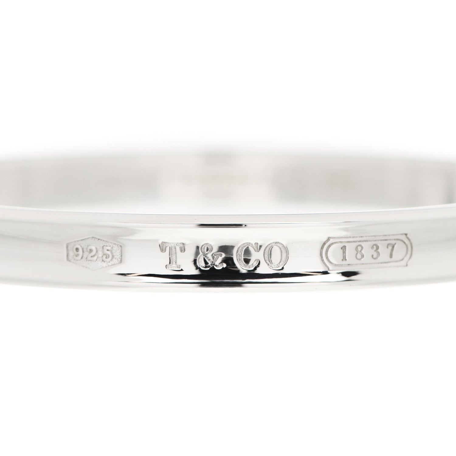 Tiffany Sterling Silver Narrow 1837 Bangle Bracelet 4 of 4