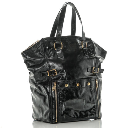 Saint Laurent Textured Patent Large Downtown Tote Black 3 of 7
