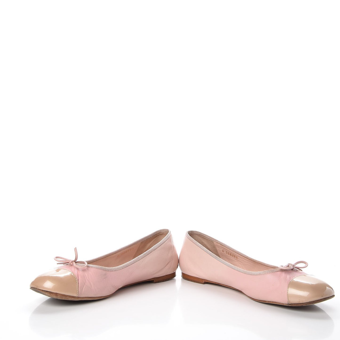 Lambskin Patent Cap Toe CC Ballerina Flats 40 Rose Clair