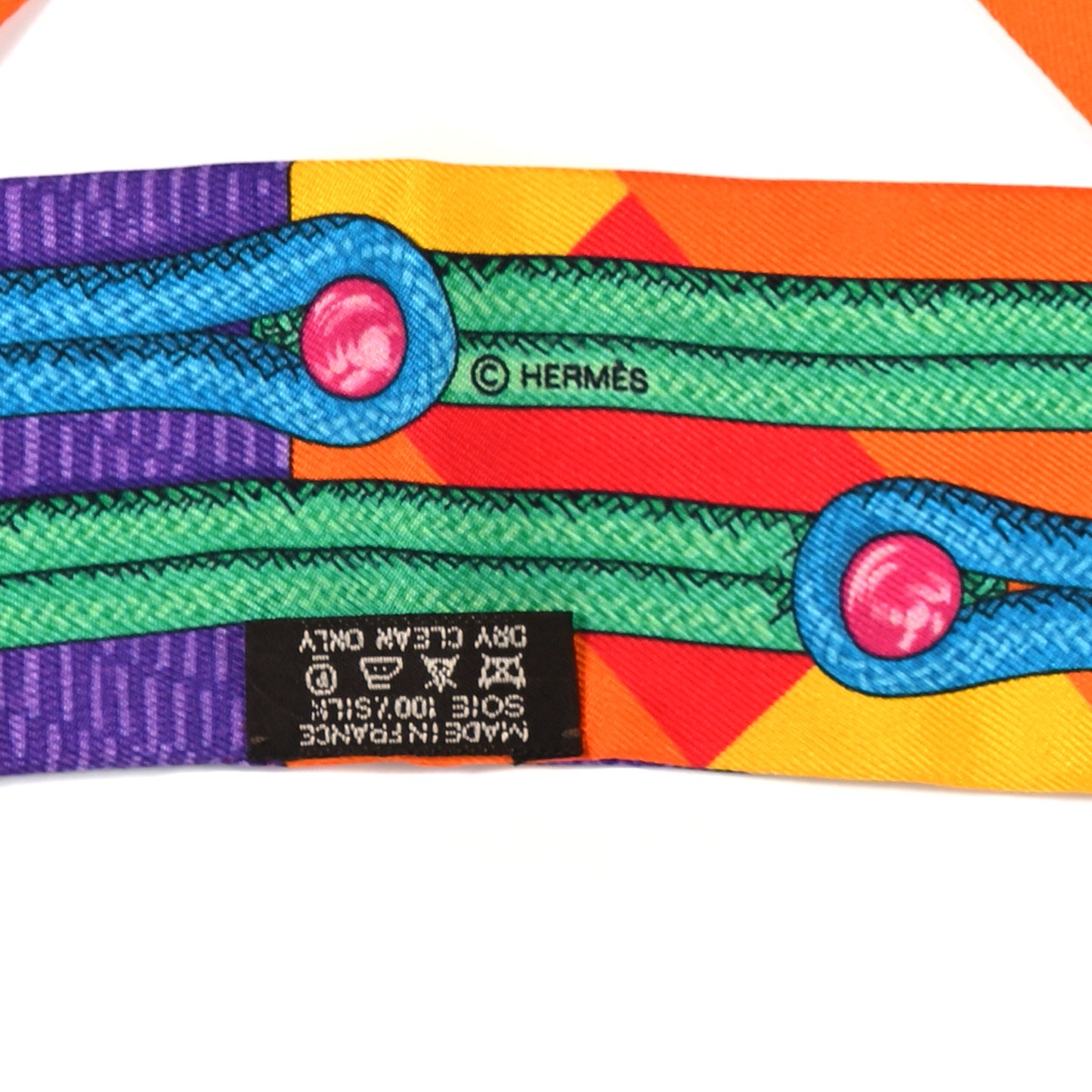 Silk Brandebourgs Twilly Orange Bouton D'Or Violet