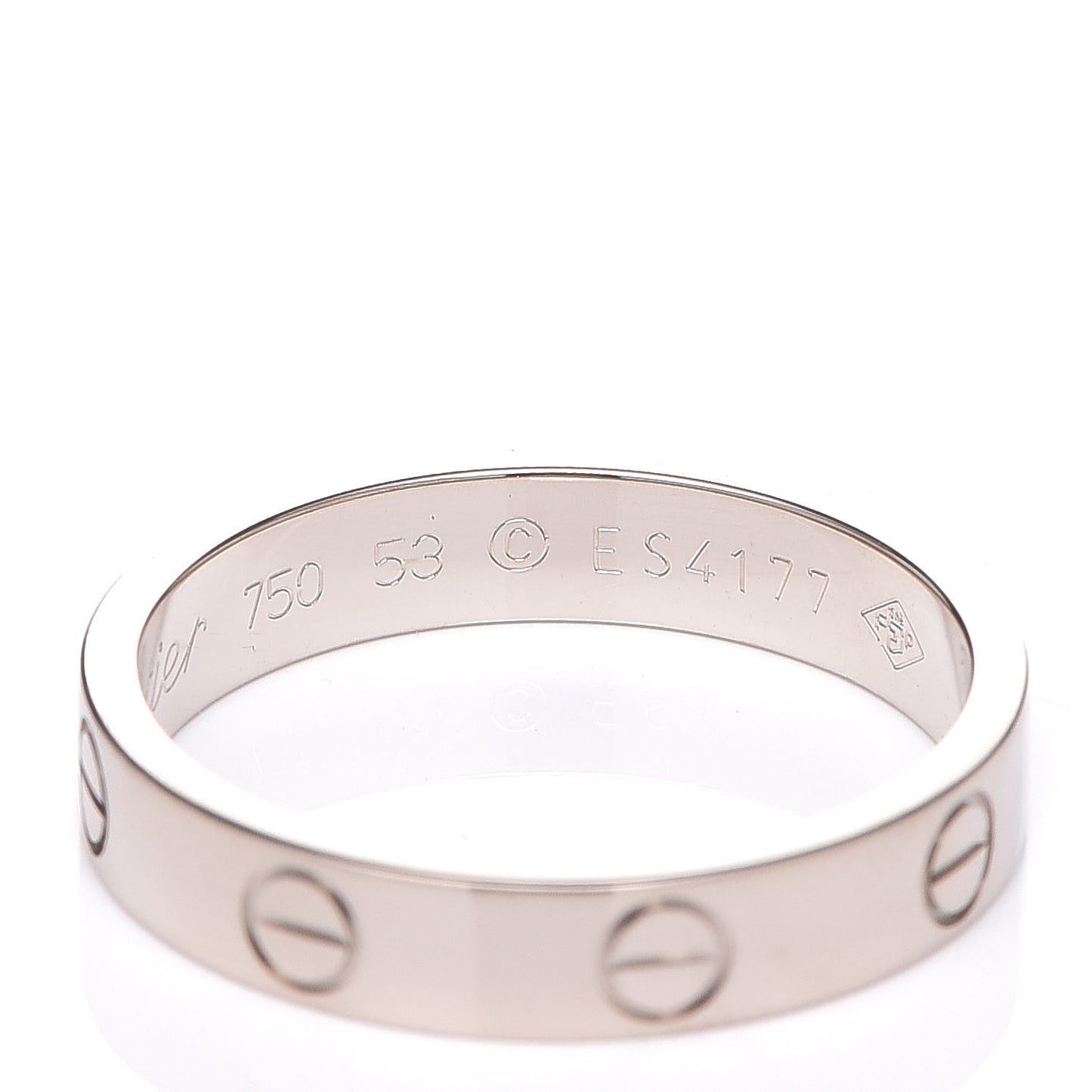 18K White Gold 3.5mm LOVE Wedding Band Ring 53 6.25