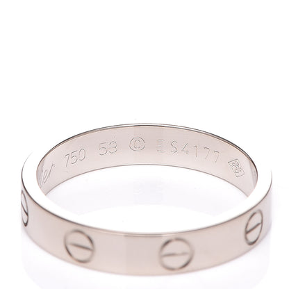 Cartier 18K White Gold 3.5mm LOVE Wedding Band Ring 53 6.25 5 of 8