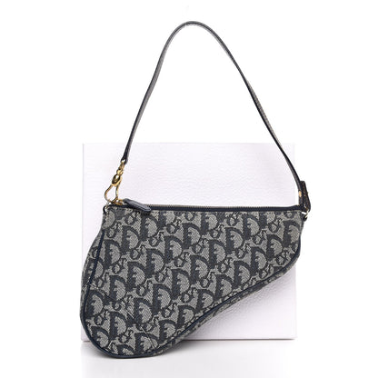 Christian Dior Monogram Mini Saddle Pochette Navy 8 of 8